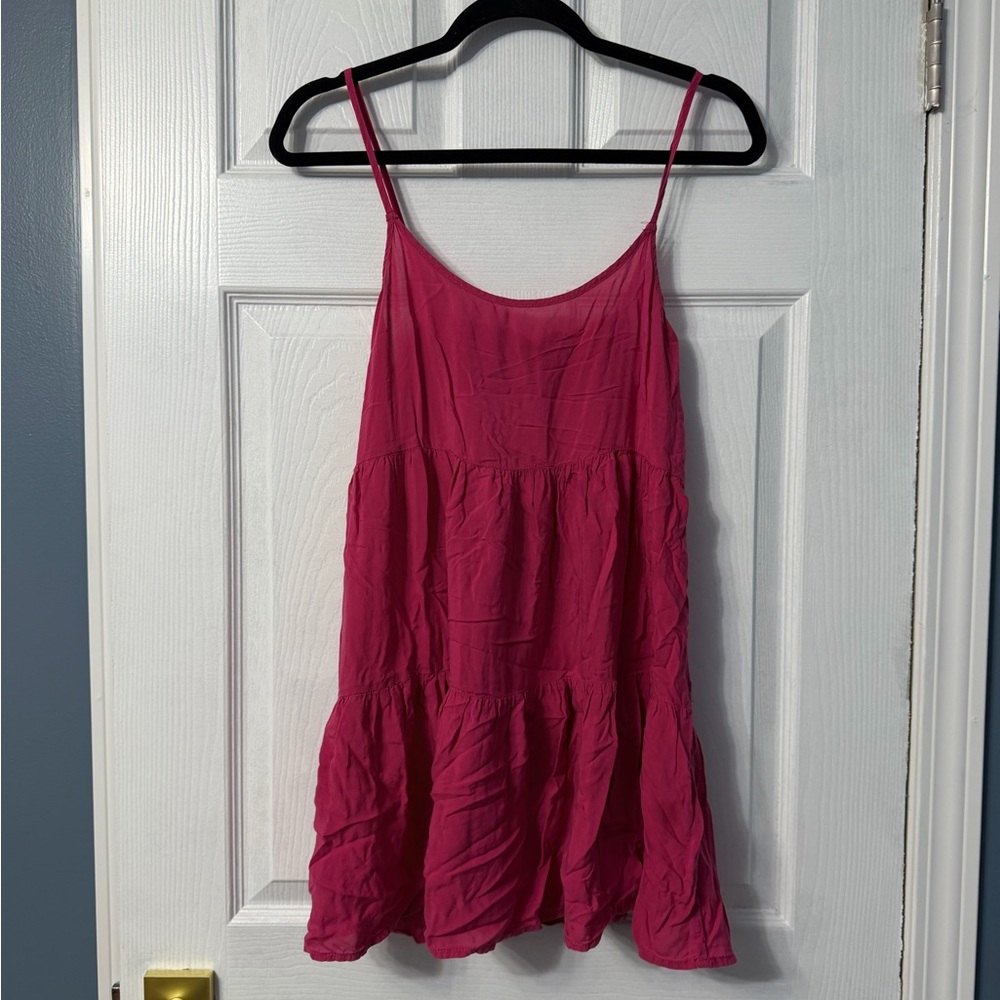 American eagle pink cami slip dress with back cutout size xs